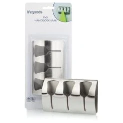 LifeGoods Handdoekhaakjes - Zelfklevend - Voor 3 Handdoeken - Handdoekklem - RVS - 1 Stuks -Badkamer Product Winkel 1200x1200 775