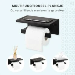 Toiletrolhouder Met Planchet - WC Rolhouder - Badkameraccessoires - Mat Zwart - 18,5x11 Cm 13 Toiletrolhouder Met Planchet - WC Rolhouder - Badkameraccessoires - Mat Zwart - 18,5x11 Cm -Badkamer Product Winkel 1200x1200 78