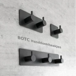 BOTC Handdoekhouder RVS - Handdoekhaakjes 2 In 1 RVS Zelfklevend - Rechthoekig Handdoek Haakjes - Handdoekhaak - Zwart -Badkamer Product Winkel 1200x1200 790