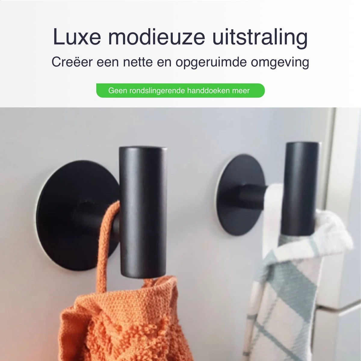 EAVY 2 Stuks Zelfklevende Handdoekhaakjes - Handdoekhouders - Plakhaakjes - Zwart 8 EAVY 2 Stuks Zelfklevende Handdoekhaakjes - Handdoekhouders - Plakhaakjes - Zwart - Afbeelding 6