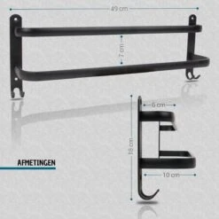 Vannons - Handdoekrek - Handdoekrek Badkamer - 2 Handdoeken - Zwart -Badkamer Product Winkel 1200x1200 855