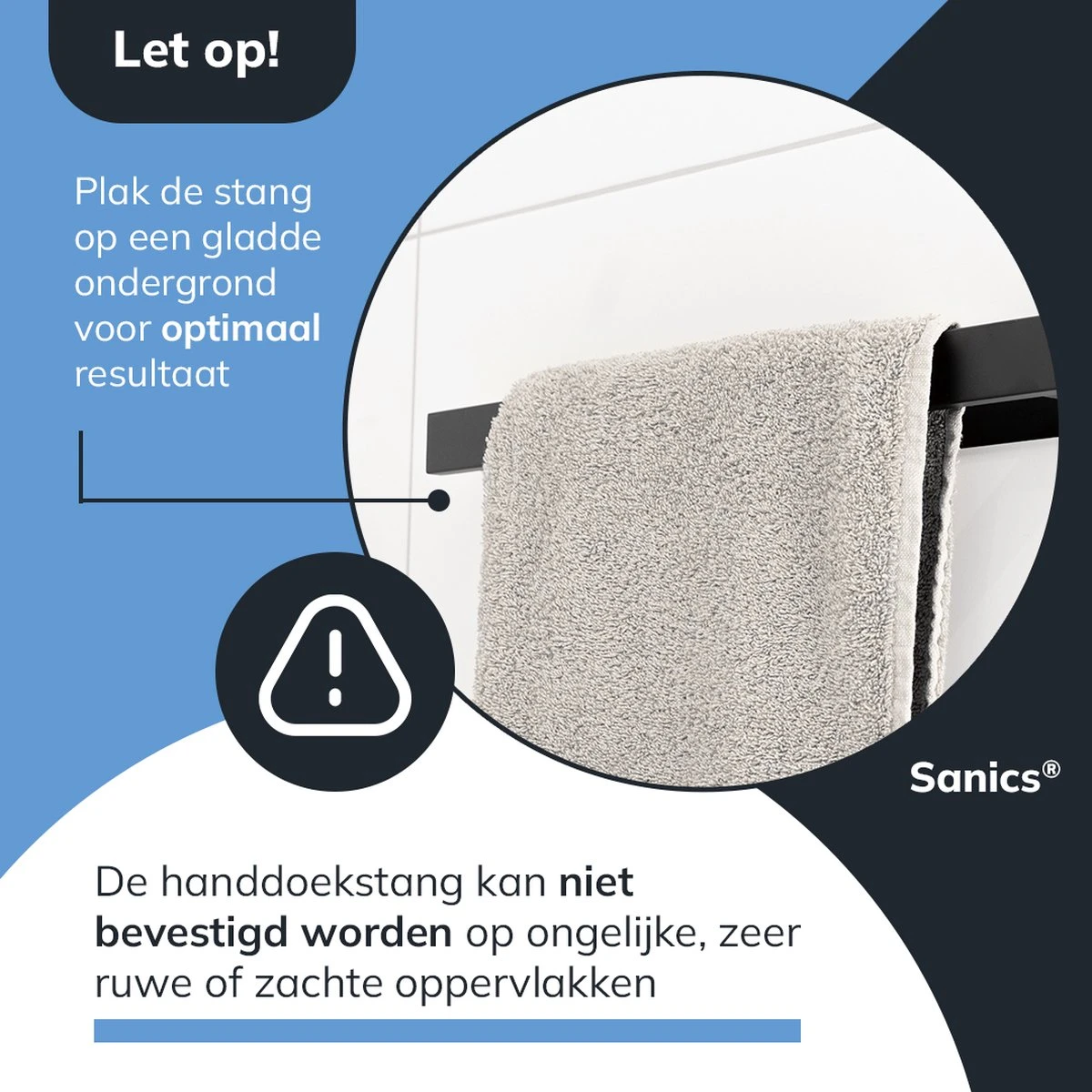 Sanics Handdoekrek Zwart 40 CM – Badkamer Of Keuken – Handdoekstang Zelfklevend – Handdoekhouder 13 Sanics Handdoekrek Zwart 40 CM – Badkamer Of Keuken – Handdoekstang Zelfklevend – Handdoekhouder - Afbeelding 11