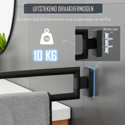 Nolad® Handdoekrek 2 Armig - Handdoekhouder - Handdoekenrek - RVS - Zwart -Badkamer Product Winkel 1200x1200 896