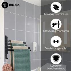 Tolussa Handdoekrek Badkamer Zwart - 30 CM - Handdoekhouder Zwart - Handdoekenrek Badkamer - Draaibaar 25 Tolussa Handdoekrek Badkamer Zwart - 30 CM - Handdoekhouder Zwart - Handdoekenrek Badkamer - Draaibaar -Badkamer Product Winkel 1200x1200 925