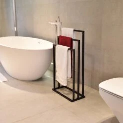 Badkamerhanger Handdoekenrek 3 Armen Zwart -Badkamer Product Winkel 1200x1200 929