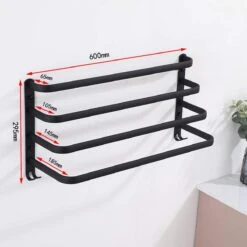 Merkloos Handdoekrek 4-armig | Handdoekrek Badkamer | Handdoekrek Zwart | Handdoekstang | Handdoekhouder | Handdoekenrek | Badkamer Accessoires Zwart | Inclusief Montage | Matte Zwart Collection 2022 -Badkamer Product Winkel 1200x1200 944