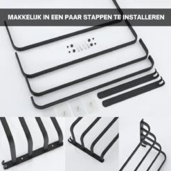 Merkloos Handdoekrek 4-armig | Handdoekrek Badkamer | Handdoekrek Zwart | Handdoekstang | Handdoekhouder | Handdoekenrek | Badkamer Accessoires Zwart | Inclusief Montage | Matte Zwart Collection 2022 -Badkamer Product Winkel 1200x1200 945