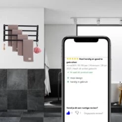 Merkloos Handdoekrek 4-armig | Handdoekrek Badkamer | Handdoekrek Zwart | Handdoekstang | Handdoekhouder | Handdoekenrek | Badkamer Accessoires Zwart | Inclusief Montage | Matte Zwart Collection 2022 -Badkamer Product Winkel 1200x1200 949