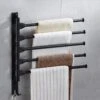 BOTC Handdoekrek - 5-armig Handdoekhouder - Handdoekstang - 180 Graden Verstelbaar - Badkamer - Zwart -Badkamer Product Winkel 1200x1200 950