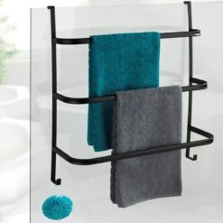 WENKO Handdoekhouder Irpinia 78x55cm Staal Zwart - Handdoekrek - Handdoekenrek Badkamer -Badkamer Product Winkel 1200x1200 984