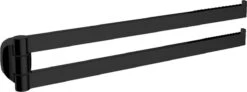 Handdoekrek Zwart - Handdoekstang - 2-armig 35cm - Mat Zwart - Inclusief Montage Materiaal -Badkamer Product Winkel 1200x447