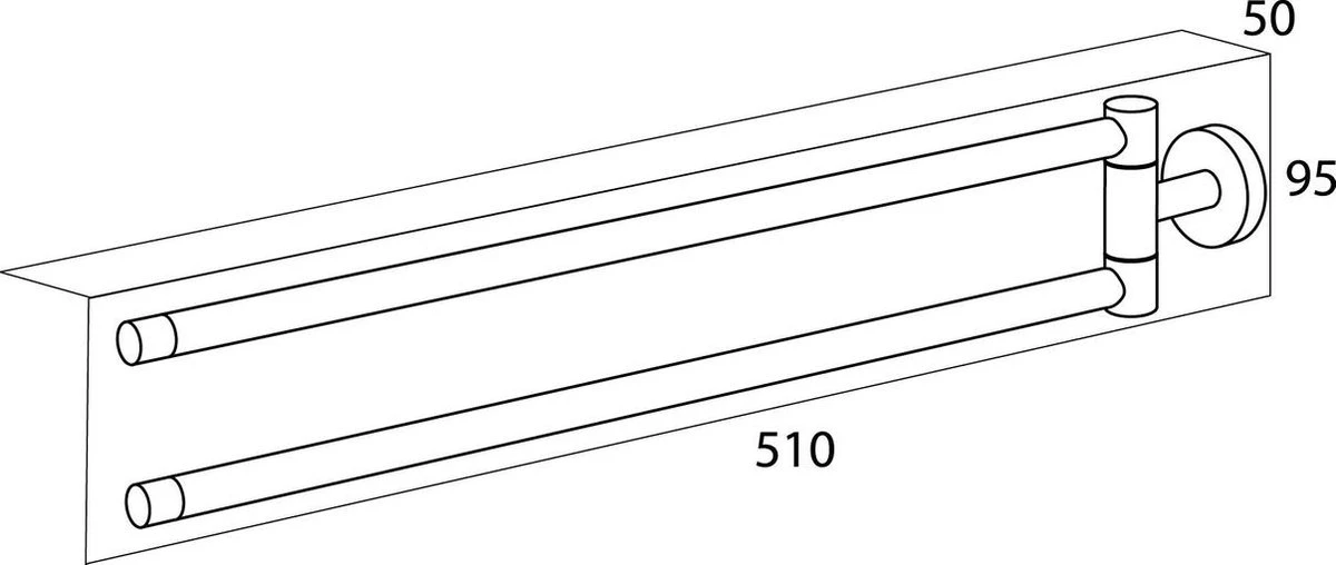 Tiger Boston - Handdoekrek 2-armig - 51 Cm - RVS Geborsteld 7 Tiger Boston - Handdoekrek 2-armig - 51 Cm - RVS Geborsteld - Afbeelding 5
