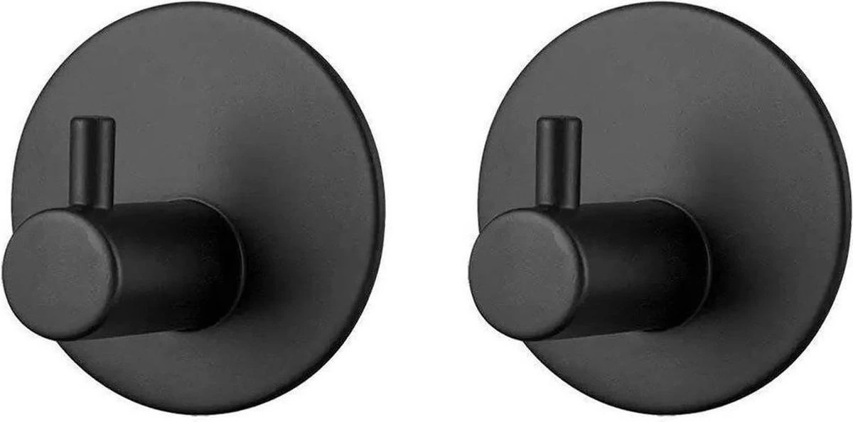 Trendfield Handdoekhaakjes Zelfklevend Rond - 2 Zwarte Handdoek Haakjes - Ronde Handdoekhaak - Zwart 3 Trendfield Handdoekhaakjes Zelfklevend Rond - 2 Zwarte Handdoek Haakjes - Ronde Handdoekhaak - Zwart
