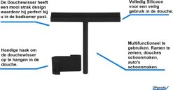 Merkloos Douchewisser Zwart Met Ophangsysteem Luxe –Trekker Douche - Siliconen -Badkamer Product Winkel 1200x629 2