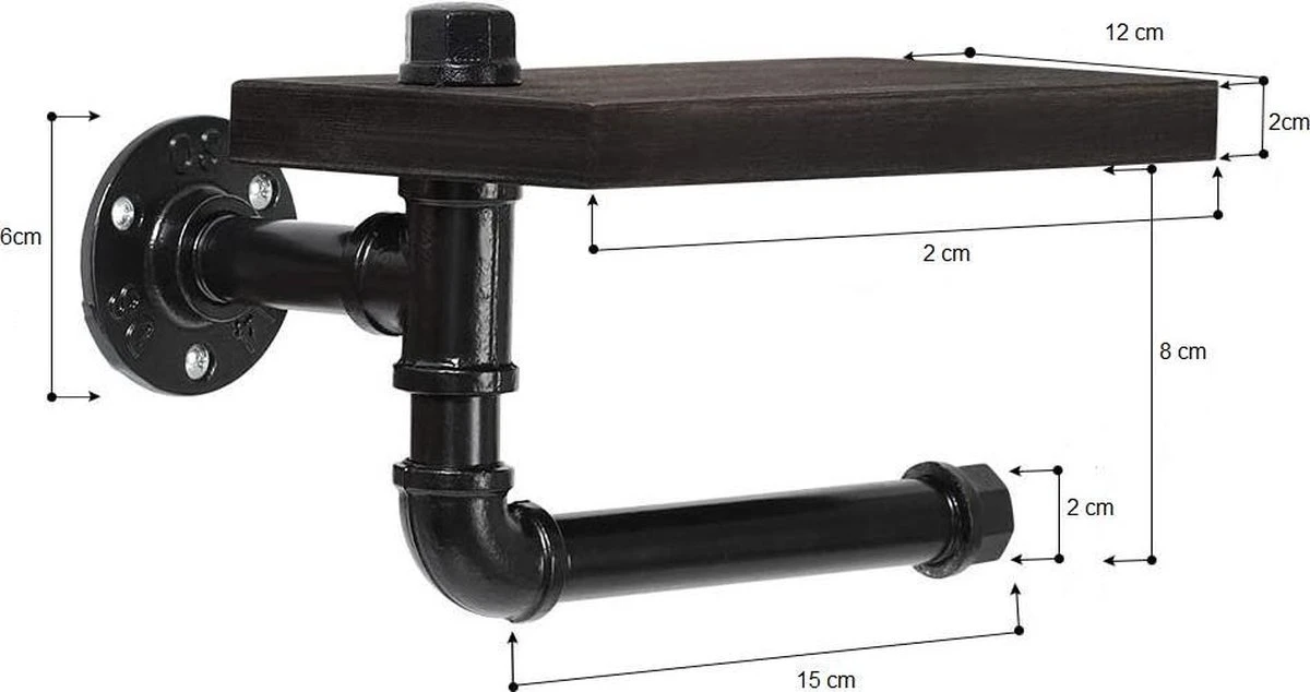 Merkloos Toiletrolhouder Met Telefoonplankje – Plankje - Toiletpapier - Zwart - WC Rolhouder – Badkamer Accesoires – Telefoonhouder 8 Merkloos Toiletrolhouder Met Telefoonplankje – Plankje - Toiletpapier - Zwart - WC Rolhouder – Badkamer Accesoires – Telefoonhouder - Afbeelding 6