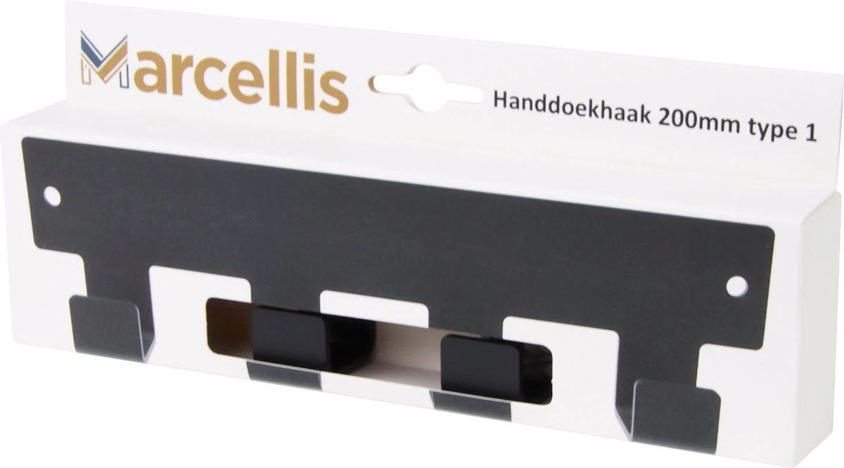 Marcellis - Industriële Handdoekhaak - Ophanghaak - 4 Haken - Mat Zwart - Staal - Metaal - Incl. Bevestigingsmateriaal 6 Marcellis - Industriële Handdoekhaak - Ophanghaak - 4 Haken - Mat Zwart - Staal - Metaal - Incl. Bevestigingsmateriaal - Afbeelding 4