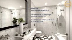 Merkloos Doucherek- Douchemand- Badkamerrek- Badkamer Organiser- Badkamer Organizer-Rekje Voor In De Douche- Badkamer Plank-Rekje Voor Shampoo- RVS- Zonder Boren- Zelfklevend- Rechthoek Vorm- Met Of Zonder Schroeven- Ophangbaar- Met Lijm- 20 Cm- Zwart -Badkamer Product Winkel 1200x675 4