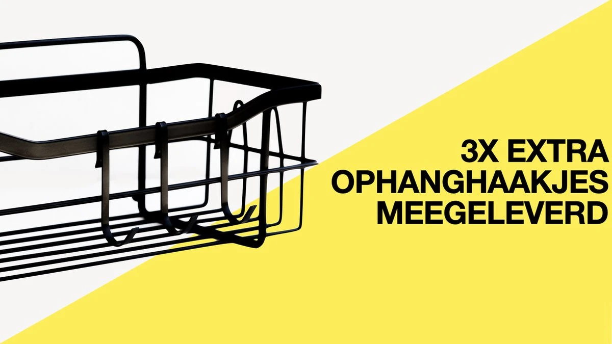 STRICX Doucherek 2 Laags Zwart - Zelfklevend Doucherek Inclusief 3 Ophanghaakjes - Doucherek Voor Badkamer / Keuken - Doucherek Met Plakstrip - Keukenrek Met Plakstrip - Badrek Douche - Kruidenrek Specerijen - Badkamerrek Douchemandje 5 STRICX Doucherek 2 Laags Zwart - Zelfklevend Doucherek Inclusief 3 Ophanghaakjes - Doucherek Voor Badkamer / Keuken - Doucherek Met Plakstrip - Keukenrek Met Plakstrip - Badrek Douche - Kruidenrek Specerijen - Badkamerrek Douchemandje - Afbeelding 3