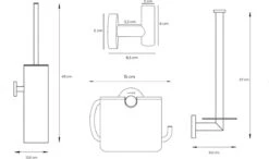 Toiletaccessoireset Gun Metal 4-delig - Luxe Toilet Set - Toiletborstel Met Houder - Toiletrolhouder Met Klep - Reserverolhouder - Handdoekhaak - Gunmetal Badkamer Accessoires -Badkamer Product Winkel 1200x708