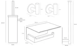 Toiletset Zwart 4-delig - Toiletaccessoireset - Toiletborstelhouder - Toiletrolhouder - Reserverolhouder - Handdoekhaakjes - RVS - Toilet Accessoires Set - Badkamer -Badkamer Product Winkel 1200x719