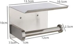 Toiletrolhouder RVS Kleur Met Telefoonhouder - Wc-rol Houder - Mobiele Telefoonhouder - Bevestigen Zonder Boren Toiletrolhouders Met Planchet -Badkamer Product Winkel 1200x730