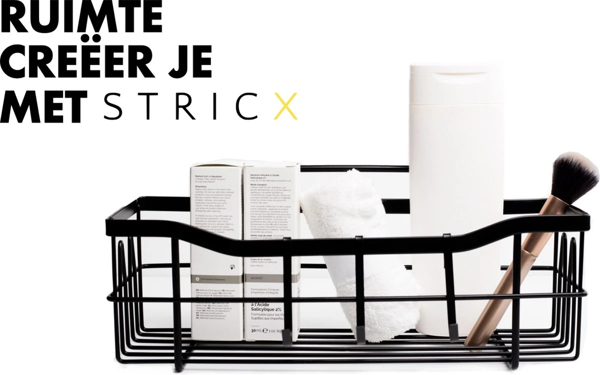 STRICX Doucherek 2 Laags Zwart - Zelfklevend Doucherek Inclusief 3 Ophanghaakjes - Doucherek Voor Badkamer / Keuken - Doucherek Met Plakstrip - Keukenrek Met Plakstrip - Badrek Douche - Kruidenrek Specerijen - Badkamerrek Douchemandje 8 STRICX Doucherek 2 Laags Zwart - Zelfklevend Doucherek Inclusief 3 Ophanghaakjes - Doucherek Voor Badkamer / Keuken - Doucherek Met Plakstrip - Keukenrek Met Plakstrip - Badrek Douche - Kruidenrek Specerijen - Badkamerrek Douchemandje - Afbeelding 6