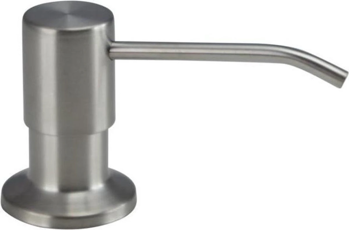 Mizzo Zeepdispenser 300ML - Zeeppompje Excl. Flacon - Inbouw Keukenblad - Gebogen Mond - RVS - Handgeldispenser 6 Mizzo Zeepdispenser 300ML - Zeeppompje Excl. Flacon - Inbouw Keukenblad - Gebogen Mond - RVS - Handgeldispenser - Afbeelding 4