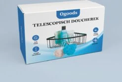 Ogoods Telescopisch Doucherek Inclusief 4 Manden - Zwart - Badkamerrek - Zonder Boren - In Hoogte Verstelbaar - Opbergsysteem -Badkamer Product Winkel 1200x805 1