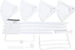 Hoppa! Telescopisch Doucherek Zonder Boren / Uitschuifbaar Douche Rek Van 85-305 Cm - Badopbergrek - Wit -Badkamer Product Winkel 1200x806 1