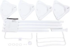 Merkloos Telescopisch Douche Rek Met 4 Lagen - Verstelbaar Bad / Douche Hoekrek Opbergrek - Uitschuifbaar Van 85-305 Cm - Wit -Badkamer Product Winkel 1200x806