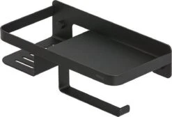 Tiger Caddy - Toiletrolhouder Met Planchet 24 Cm - Zwart -Badkamer Product Winkel 1200x817