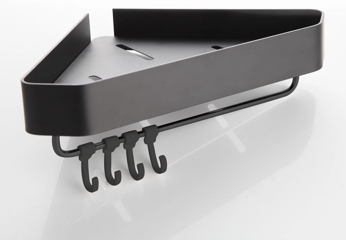 Cgoods Doucherek 2 Laags - Doucherek Zonder Boren - Doucherekje - Douchemandje - Badkamerrek - Badkamer Accessoires - Zwart 9 Cgoods Doucherek 2 Laags - Doucherek Zonder Boren - Doucherekje - Douchemandje - Badkamerrek - Badkamer Accessoires - Zwart - Afbeelding 8