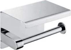 Merkloos TOJ Toiletrolhouder Met Plankje - WC Rolhouder - Toiletrolhouder Zilver/Chrome - Planchet Badkamer - Toiletrolhouder - RVS