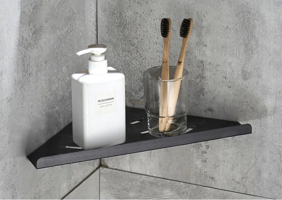 Vannons - Doucherek - Doucherek Hangend - Doucheplankje - Metaal - Set Van 2 - Zwart 11 Vannons - Doucherek - Doucherek Hangend - Doucheplankje - Metaal - Set Van 2 - Zwart - Afbeelding 10