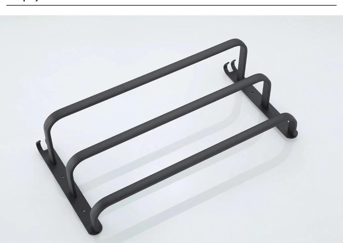 Handdoekrek Zwart - 3 Laags - Inclusief Montagemateriaal - Handdoekrek Badkamer - Handdoekstang 6 Handdoekrek Zwart - 3 Laags - Inclusief Montagemateriaal - Handdoekrek Badkamer - Handdoekstang - Afbeelding 4