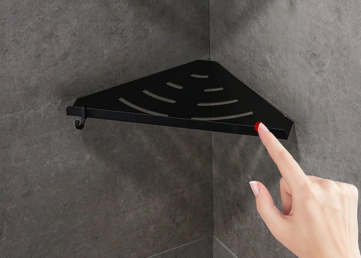 Vannons - Doucherek - Doucherek Hangend - Doucheplankje - Metaal - Set Van 2 - Zwart 3 Vannons - Doucherek - Doucherek Hangend - Doucheplankje - Metaal - Set Van 2 - Zwart - Afbeelding 2