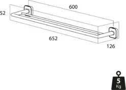 Tiger Carv Handdoekrek Dubbel 65,2 Cm Zwart -Badkamer Product Winkel 1200x858