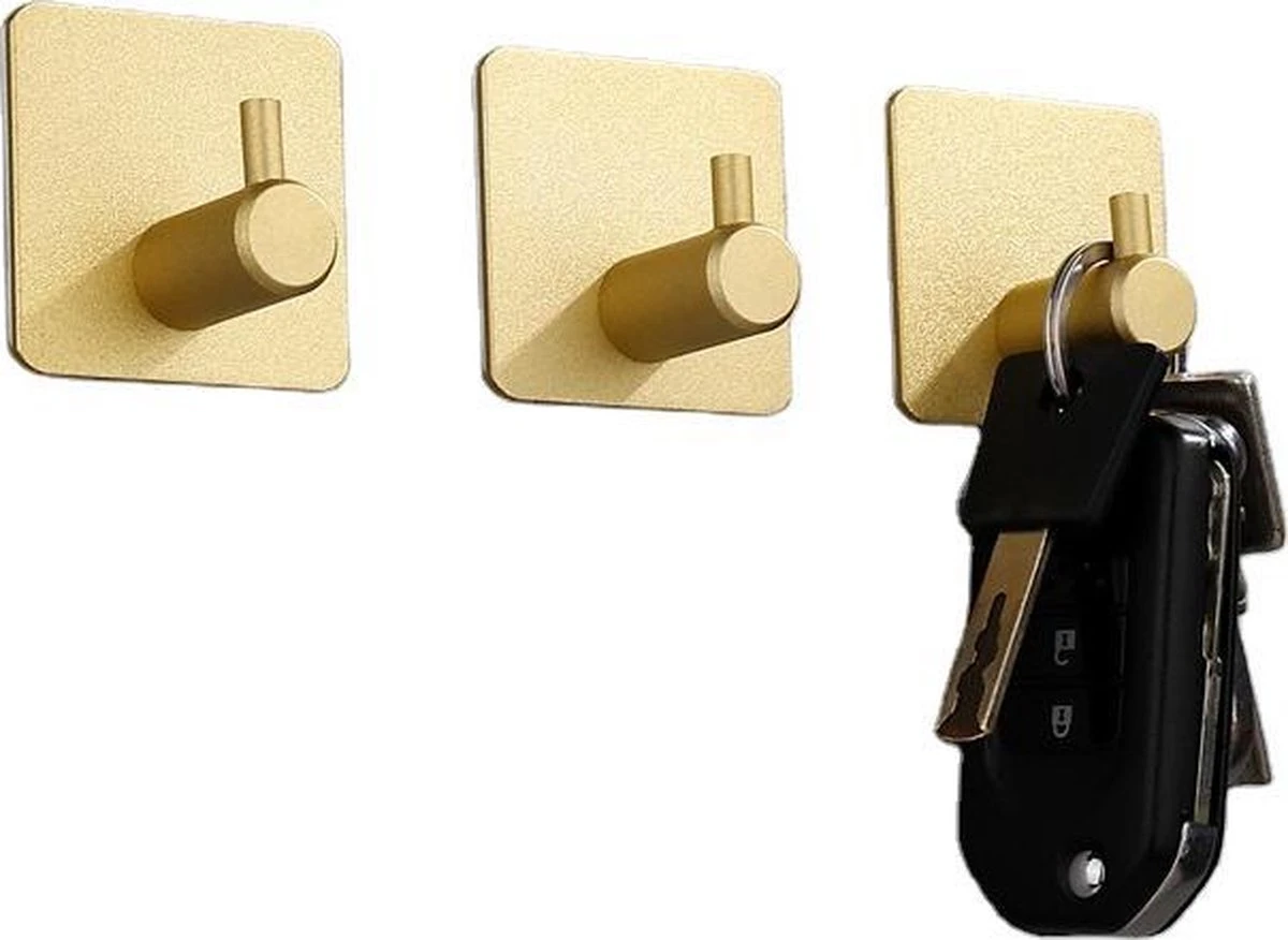 Merkloos Handdoekhaakjes 4 Set Zonder Boren - RVS - Goud - Vierkant Zelfklevend - Badjas - Theedoek Hanger Keuken Badkamer Handdoek Haakjes 5 Merkloos Handdoekhaakjes 4 Set Zonder Boren - RVS - Goud - Vierkant Zelfklevend - Badjas - Theedoek Hanger Keuken Badkamer Handdoek Haakjes - Afbeelding 3
