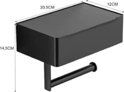 Merkloos Luxe Toiletrolhouder PRO 20.5 X 14.5 X 12 Cm- Planchet Opbergruimte - Plankje & Bakje- WC Rolhouder - Zelfklevend Of Borend - RVS - Waterbestendig -Badkamer Product Winkel 1200x890