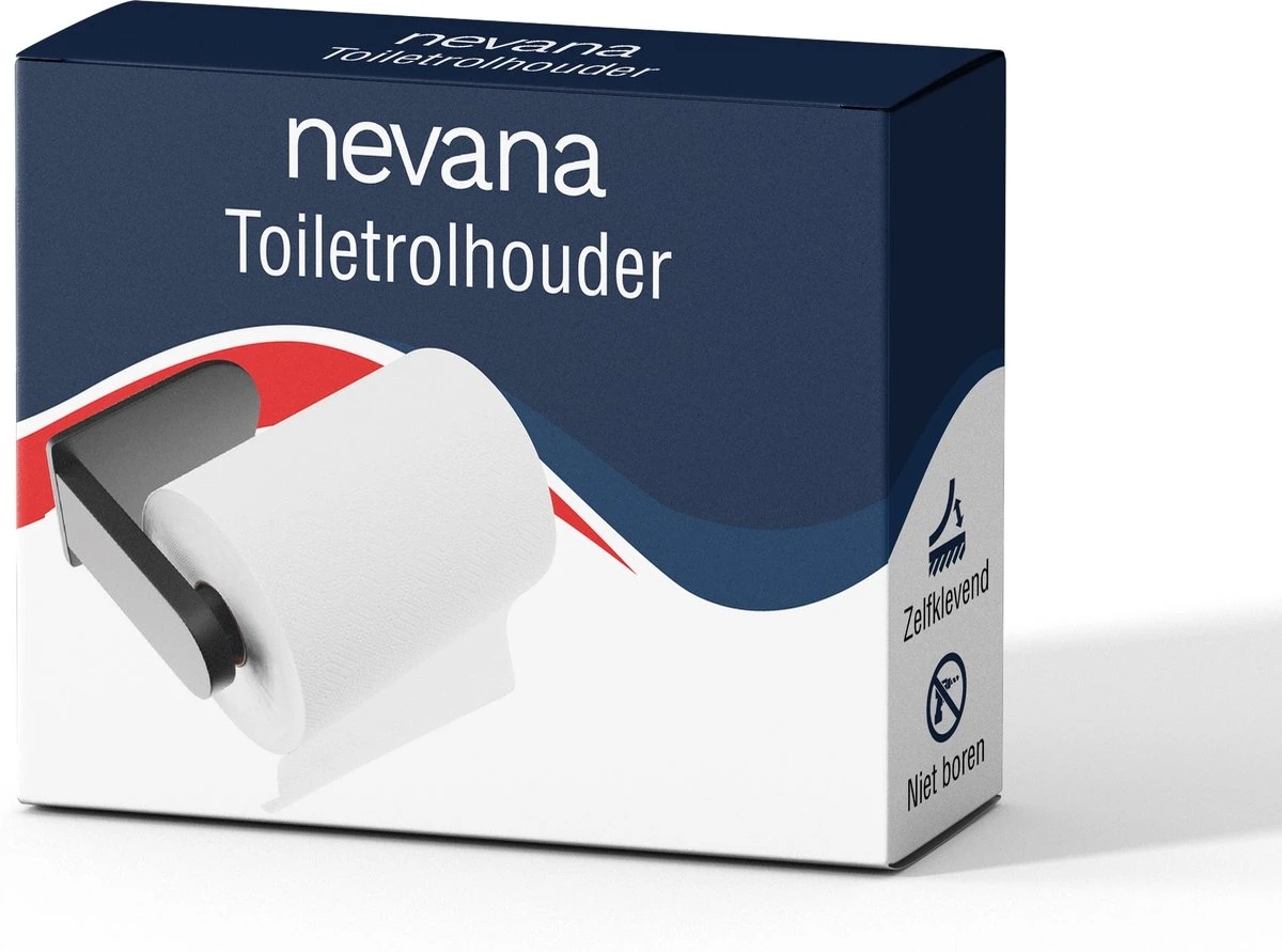 Nevana Toiletrolhouder - WC Rolhouder - Toiletpapier - Papier Rol Houder - Zelfklevend - Zonder Boren - Zwart - RVS 9 Nevana Toiletrolhouder - WC Rolhouder - Toiletpapier - Papier Rol Houder - Zelfklevend - Zonder Boren - Zwart - RVS - Afbeelding 7