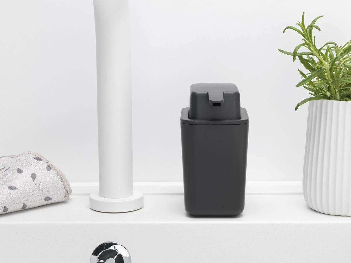 Brabantia Sink Side Zeepdispenser - 250 Ml - Dark Grey 4 Brabantia Sink Side Zeepdispenser - 250 Ml - Dark Grey - Afbeelding 2