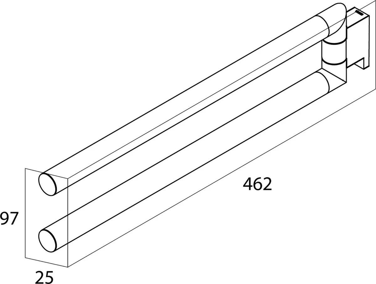 Tiger Bold - Handdoekrek 2-armig - 46,2 Cm - Zwart 4 Tiger Bold - Handdoekrek 2-armig - 46,2 Cm - Zwart - Afbeelding 2