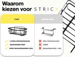 STRICX Doucherek 2 Laags Zwart - Zelfklevend Doucherek Inclusief 3 Ophanghaakjes - Doucherek Voor Badkamer / Keuken - Doucherek Met Plakstrip - Keukenrek Met Plakstrip - Badrek Douche - Kruidenrek Specerijen - Badkamerrek Douchemandje 26 STRICX Doucherek 2 Laags Zwart - Zelfklevend Doucherek Inclusief 3 Ophanghaakjes - Doucherek Voor Badkamer / Keuken - Doucherek Met Plakstrip - Keukenrek Met Plakstrip - Badrek Douche - Kruidenrek Specerijen - Badkamerrek Douchemandje -Badkamer Product Winkel 1200x920 1