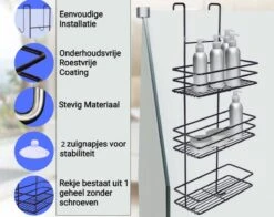 Ball Design Zwart Doucherek-3 Laags Hangend-Zonder Boren-Zwart -Badkamer Product Winkel 1200x950 1