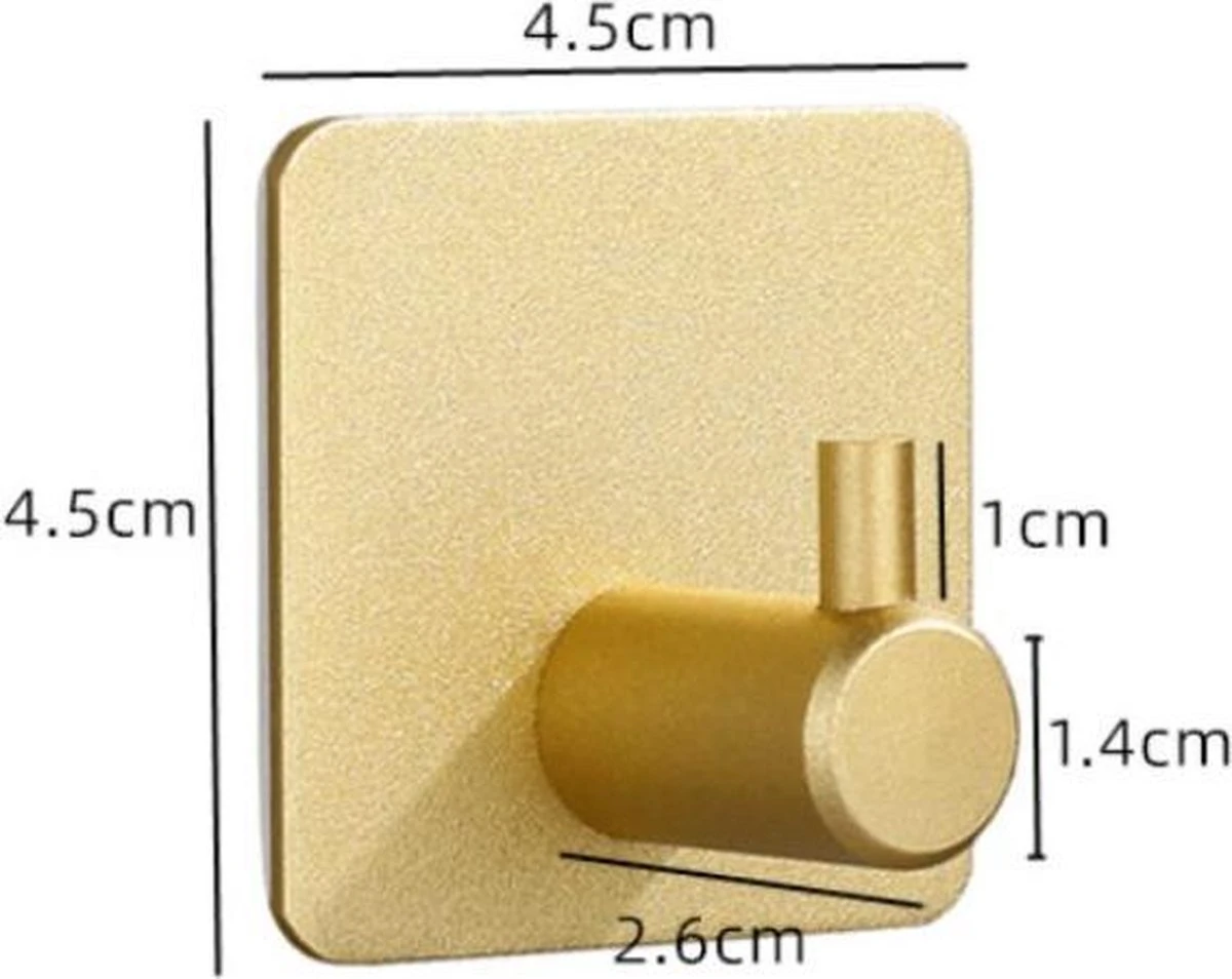 Merkloos Handdoekhaakjes 4 Set Zonder Boren - RVS - Goud - Vierkant Zelfklevend - Badjas - Theedoek Hanger Keuken Badkamer Handdoek Haakjes 7 Merkloos Handdoekhaakjes 4 Set Zonder Boren - RVS - Goud - Vierkant Zelfklevend - Badjas - Theedoek Hanger Keuken Badkamer Handdoek Haakjes - Afbeelding 5