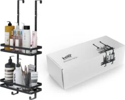 VDN Stainless Doucherek Zonder Boren - Doucherek Zwart - Doucherek Hangend - Badkamer Accessoires - RVS - 2 Laags -Badkamer Product Winkel 1200x960 8