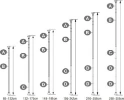 Hoppa! Telescopisch Doucherek Zonder Boren / Uitschuifbaar Douche Rek Van 85-305 Cm - Badopbergrek - Wit -Badkamer Product Winkel 1200x965 1