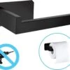 Sanics WC Rolhouder Zonder Boren - Toiletrolhouder Zelfklevend - Closetrolhouder Zwart/RVS -Badkamer Product Winkel 1200x996