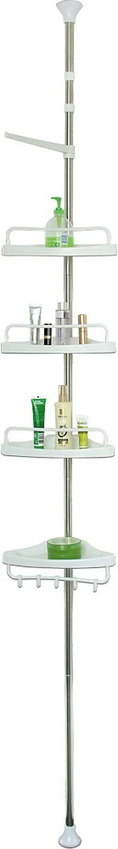 Telescopisch Doucherek Uit Chroom, Verstelbaar 155 - 320 Cm Met Extra Handdoekrek