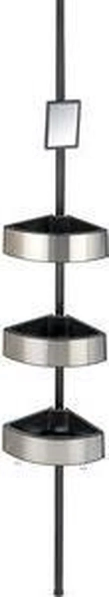 WENKO Telescopisch Doucherek Big Black 3-laags Met Spiegel Zilver/zwart - Bevestigen Zonder Boren 18 WENKO Telescopisch Doucherek Big Black 3-laags Met Spiegel Zilver/zwart - Bevestigen Zonder Boren - Afbeelding 16